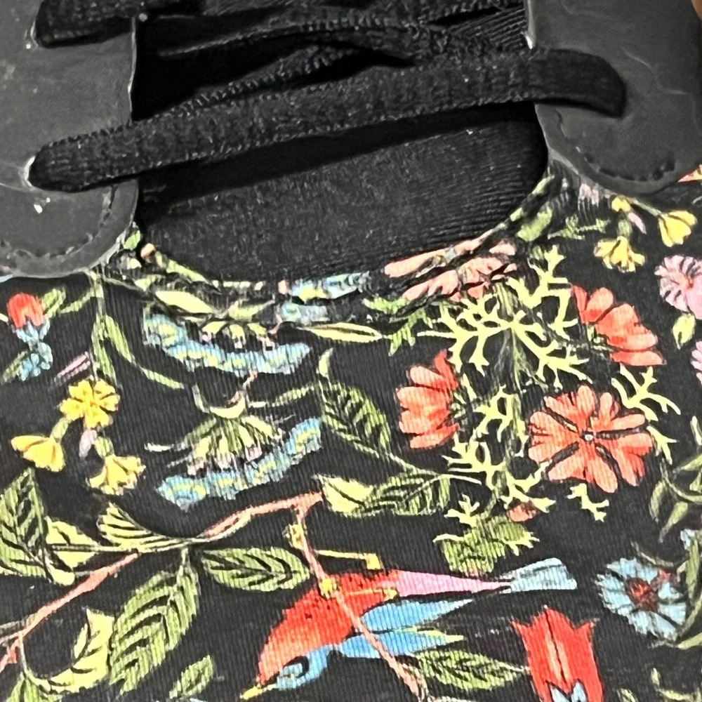 ASICS Bird And Branch Motif Black Fabric Sneakers 10M - Picture 7 of 10